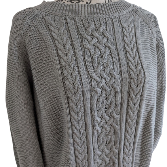 Twigg + Feather Blair Sweater Grey Cable Knit Relaxed Fit Cabin Retro Women's XS - Picture 5 of 12